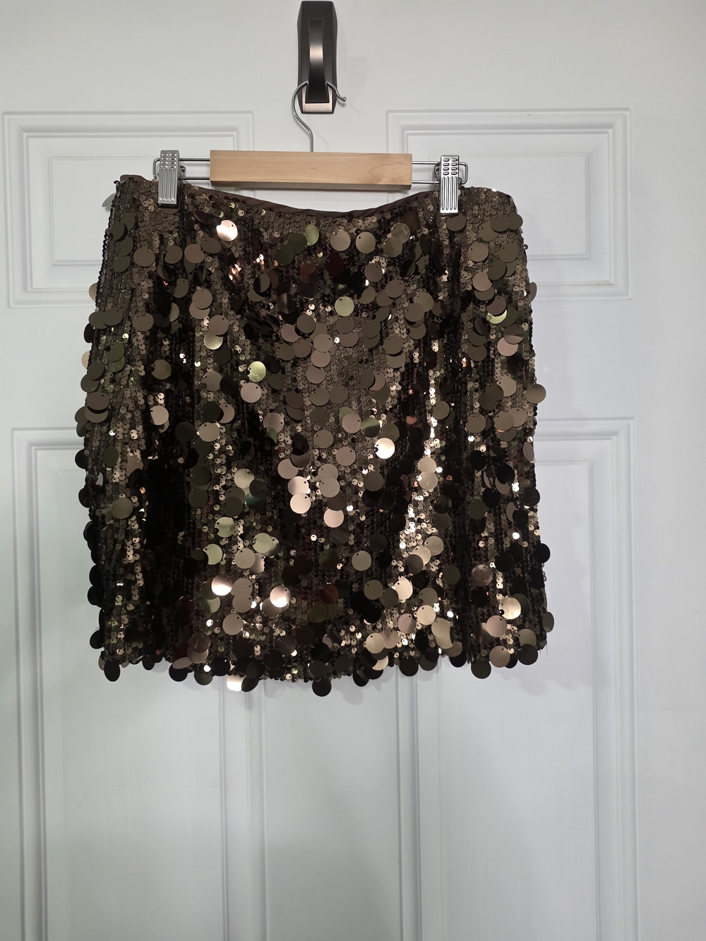 LOFT Brown Sequin Mini Skirt - Picture 2 of 7